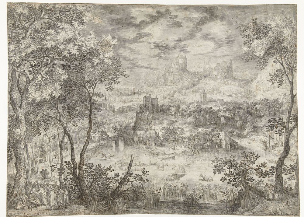Landscape with the Healing of the Blind (1601) by David Vinckboons