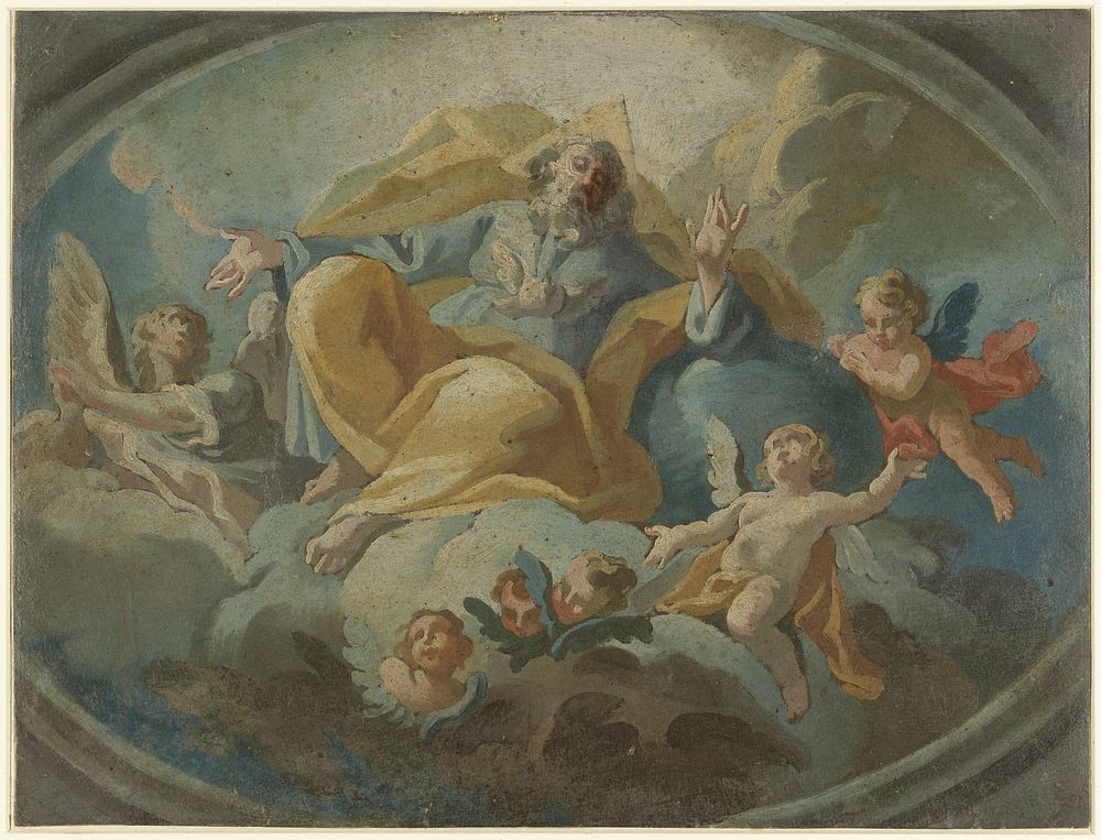 God met engelen in de wolken (1718 - 1787) by Giuseppe Baroni and Pompeo Batoni