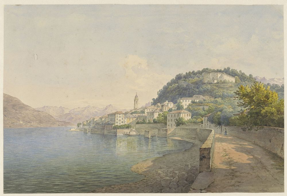 Bellagio aan het Comomeer (1824 - 1888) by Karoly Lajos Libay
