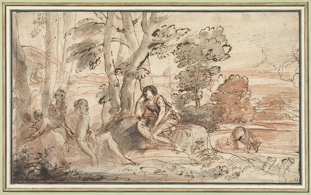 Ermina bij de herders (1622 - 1666) by Pier Francesco Mola