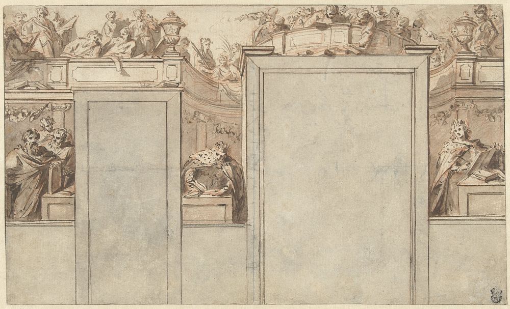 Ontwerp voor een wandschildering in de pastorie van de Mozes en Aaron-kerk (1716) by Jacob de Wit