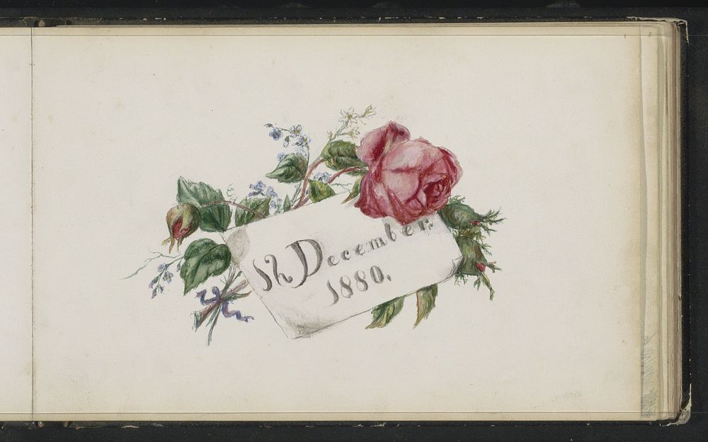 Boeket met bloemen en een vel papier (1880) by Marius Bauer