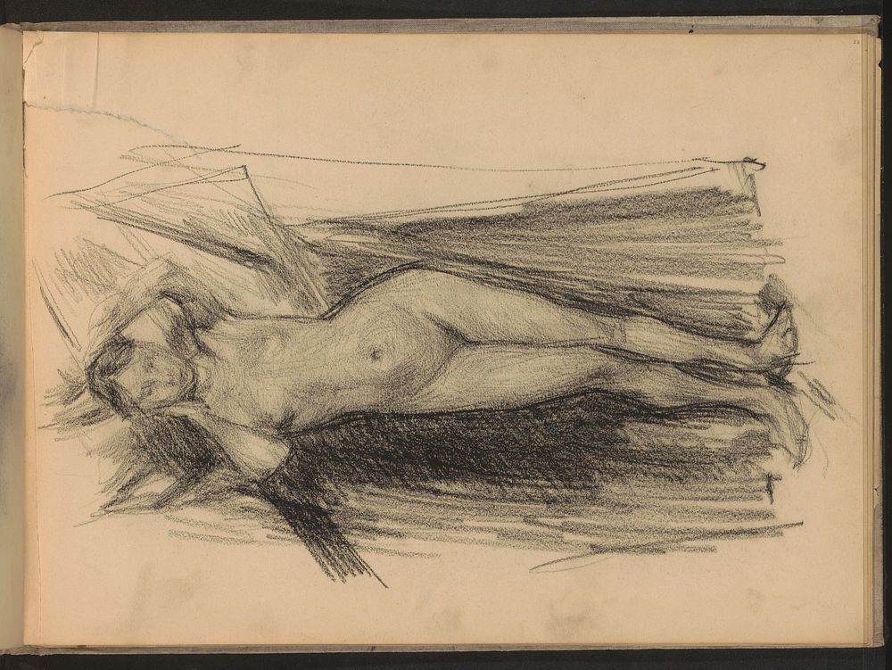 Staande naakte vrouw (1887) by Marius Bauer