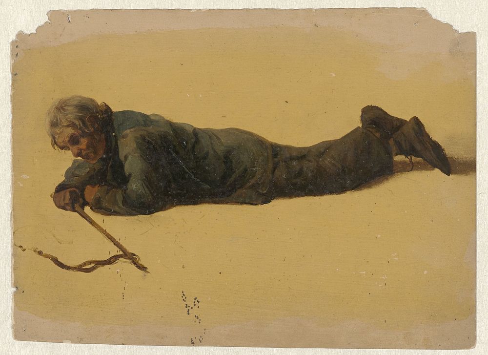 Vooroverliggende man (1821 - 1891) by Guillaume Anne van der Brugghen
