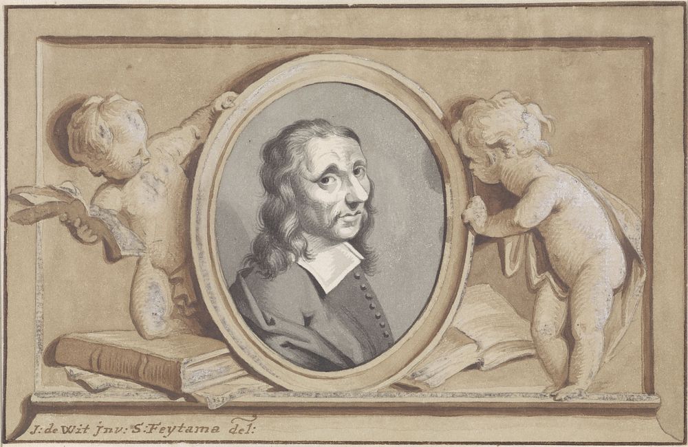 Portret van Allaert van Everdingen (1704 - 1758) by Sybrand Feitama II and Jacob de Wit