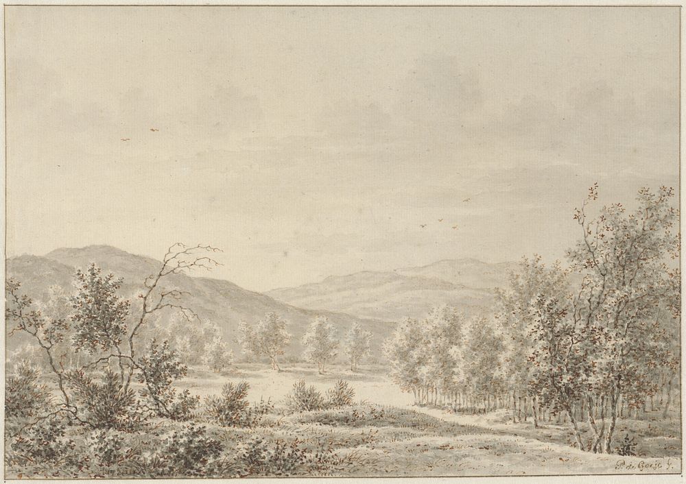 Heuvellandschap (1789 - 1859) by Pieter de Goeje