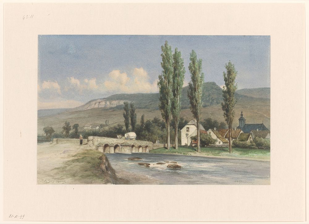 Berglandschap bij Walferdange, Luxemburg (1850 - 1929) by Piet Schipperus