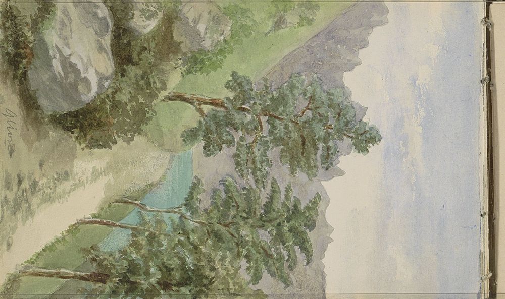 Berglandschap met water bij Glion (c. 1888 - c. 1901) by Anna Catharina Maria van Eeghen
