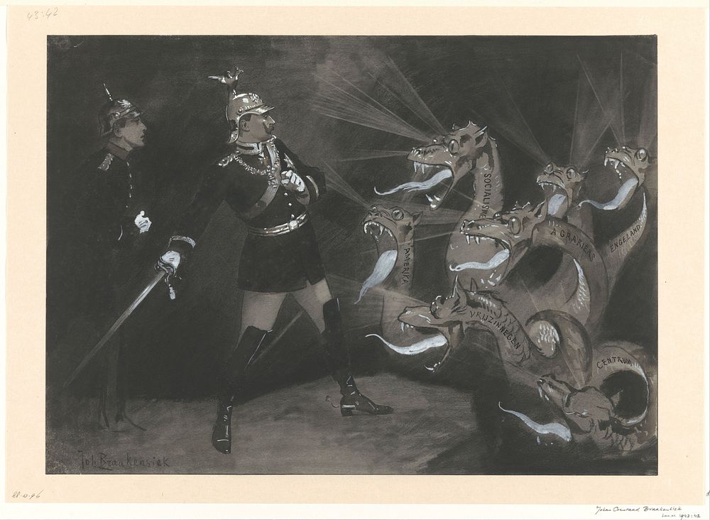 De Duitse Keizer en Kroonprins in hun strijd tegen de Oppositie (1868 - 1940) by Johan Braakensiek