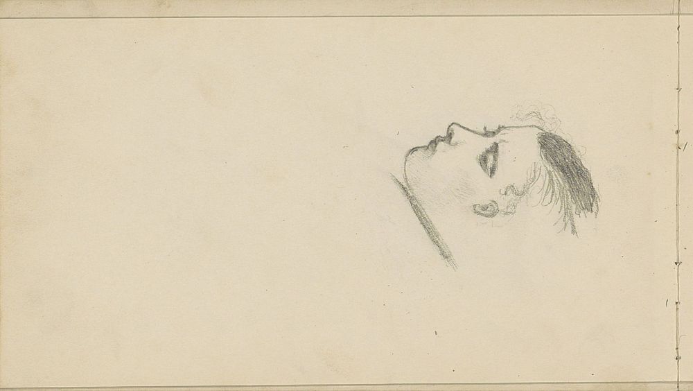 Portretkop van een jonge man met gladgekamd haar (c. 1892) by Julie de Graag