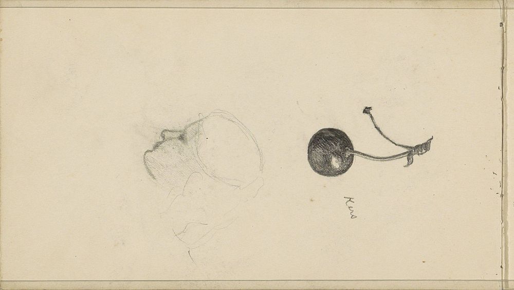 Kers en een vrouwenkop (c. 1892) by Julie de Graag