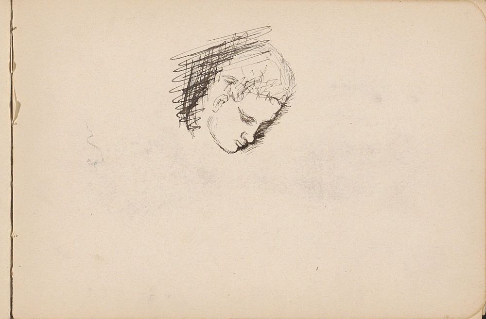 Kop van een man met gesloten ogen (c. 1894) by Julie de Graag