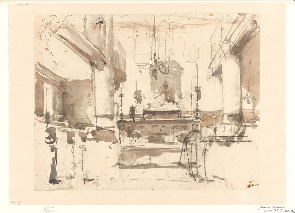 Interieur van een synagoge (1827 - 1891) by Johannes Bosboom