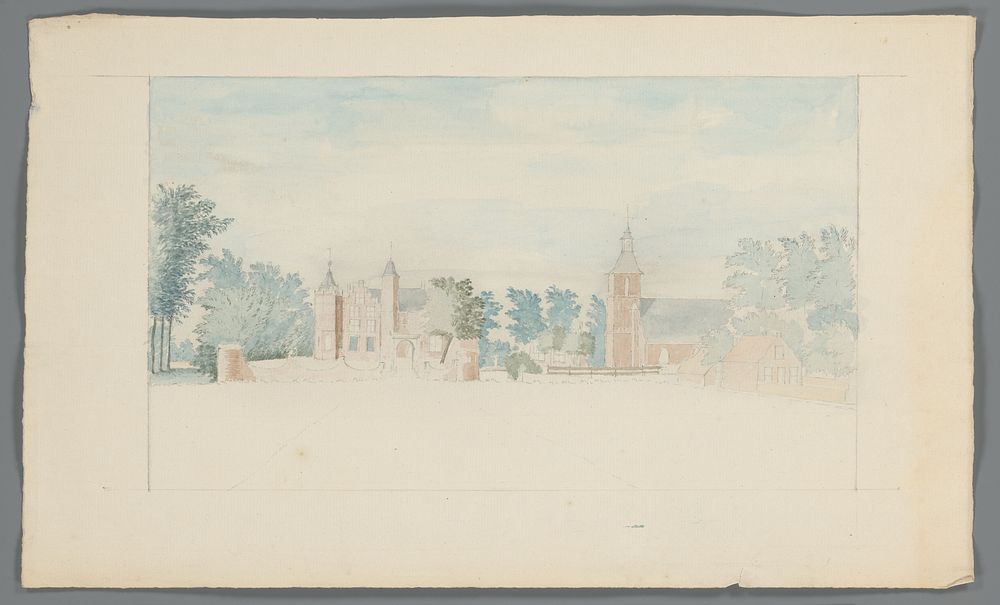 Stadsgezicht, mogelijk Oosterwijk (1700 - 1799) by Johan Johansz Balen