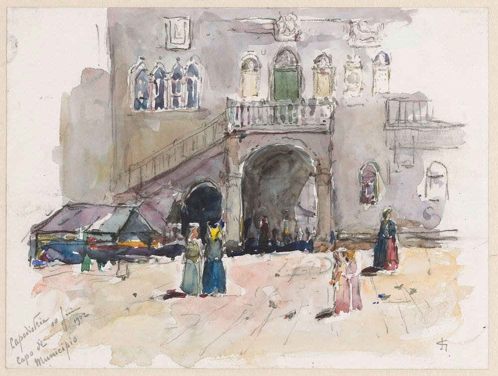 Stadhuis in Capodistria (1902) by Carel Nicolaas Storm van s Gravesande