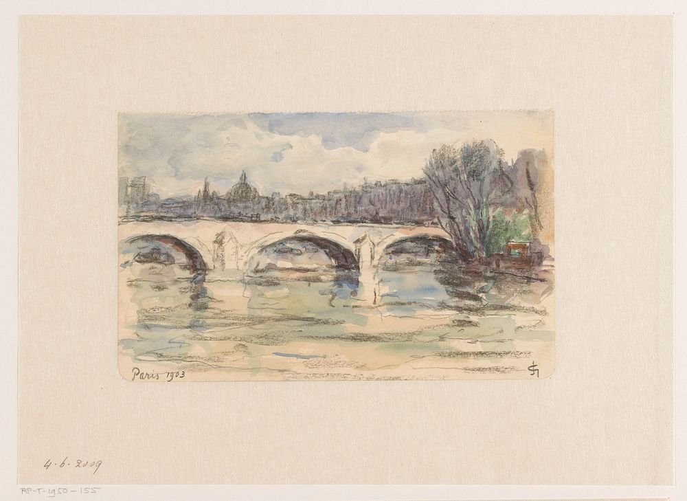 Brug over de Seine, Parijs (1903) by Carel Nicolaas Storm van s Gravesande