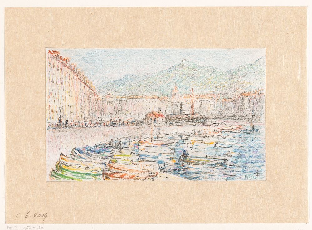 Gezicht op de haven van Nice (1912) by Carel Nicolaas Storm van s Gravesande