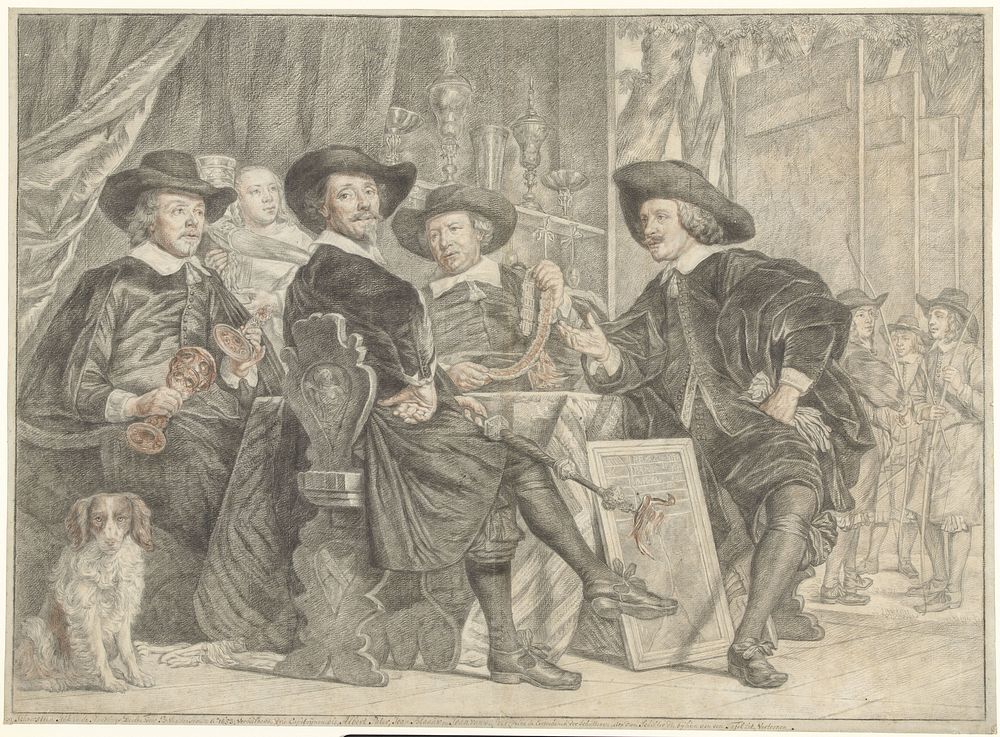De overlieden van de Handboogdoelen (1744 - 1795) by Julius Henricus Quinkhard and Bartholomeus van der Helst