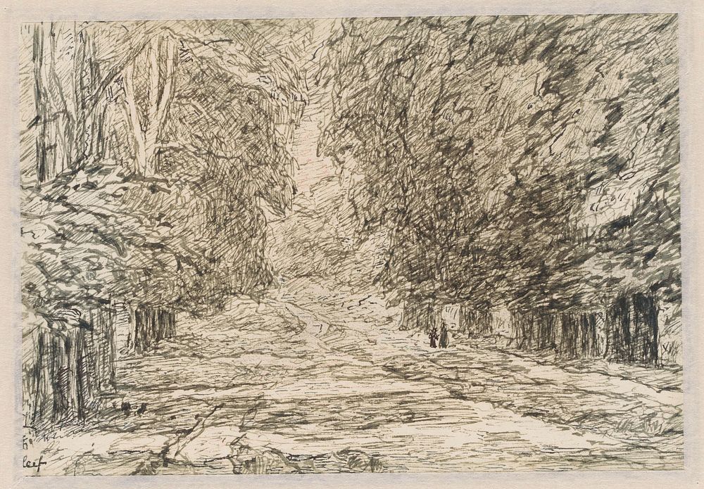 Laan met aan weerzijden bomen te Kleve (1905) by Carel Nicolaas Storm van s Gravesande