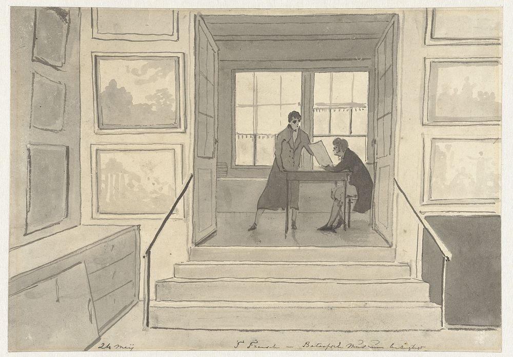 't Fransch-Bataafsch Museum bezigtigt (dagboek, 24 mei) (1805 - 1808) by Christiaan Andriessen
