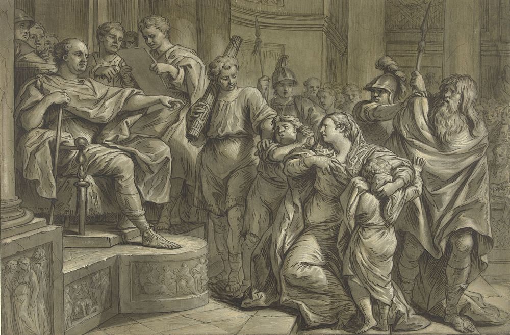 Eponina vraagt aan Vespasianus genade voor Sabinus (1726 - 1783) by Blaise Nicolas Lesueur