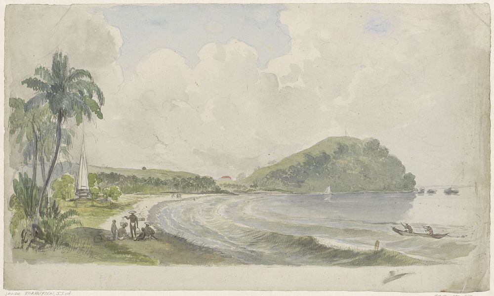 Tropisch kustlandschap (1845 - 1925) by Julius Jacobus van de Sande Bakhuyzen