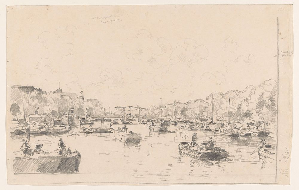Gezicht op de Amstel en de Magere Brug (1890 - 1946) by Cornelis Vreedenburgh