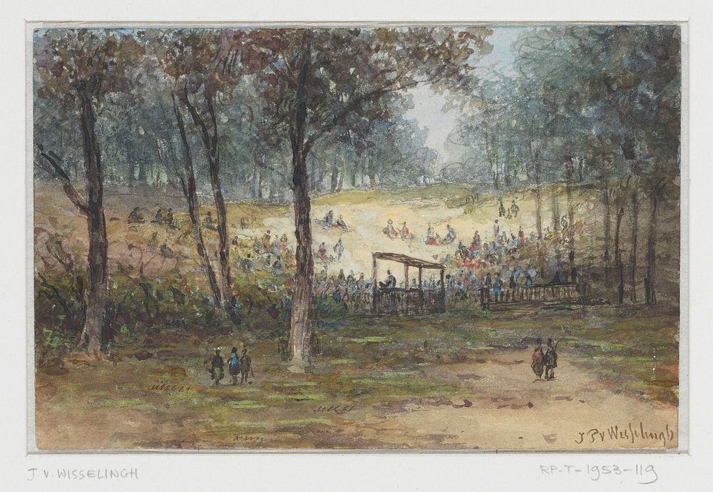 Openlucht Bijeenkomst (1822 - 1899) by Johannes Pieter van Wisselingh