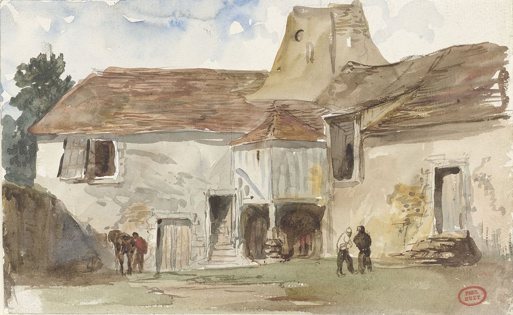 Boerderij te Guibray (1813 - 1869) by Paul Huet