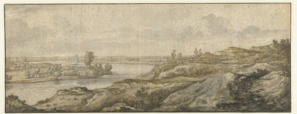 Landschap met een rivier (1630 - 1691) by Aelbert Cuyp