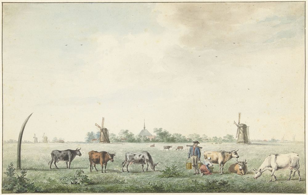 Het dorp Amstelveen (1795) by J Dirksen
