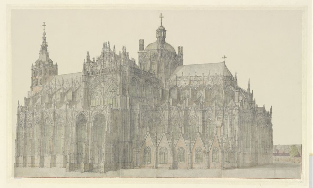 De kathedraal van Den Bosch (1600 - 1699) by Beerstraten