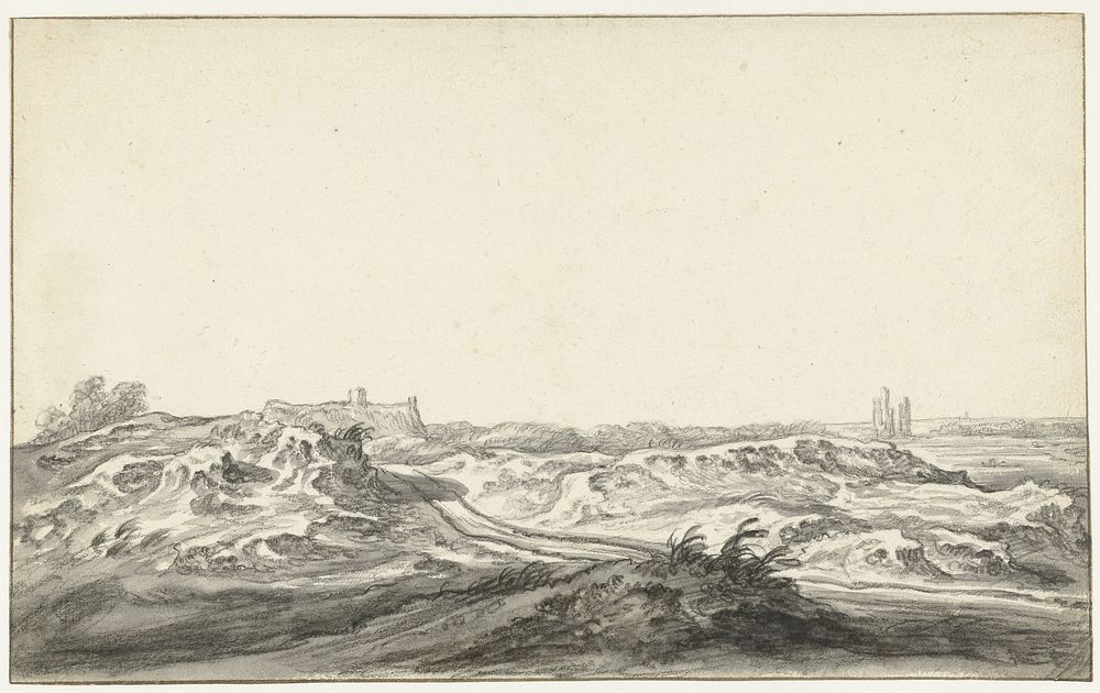 Gezicht uit de duinen op het Huis te Kleef bij Haarlem (1630 - 1691) by Aelbert Cuyp