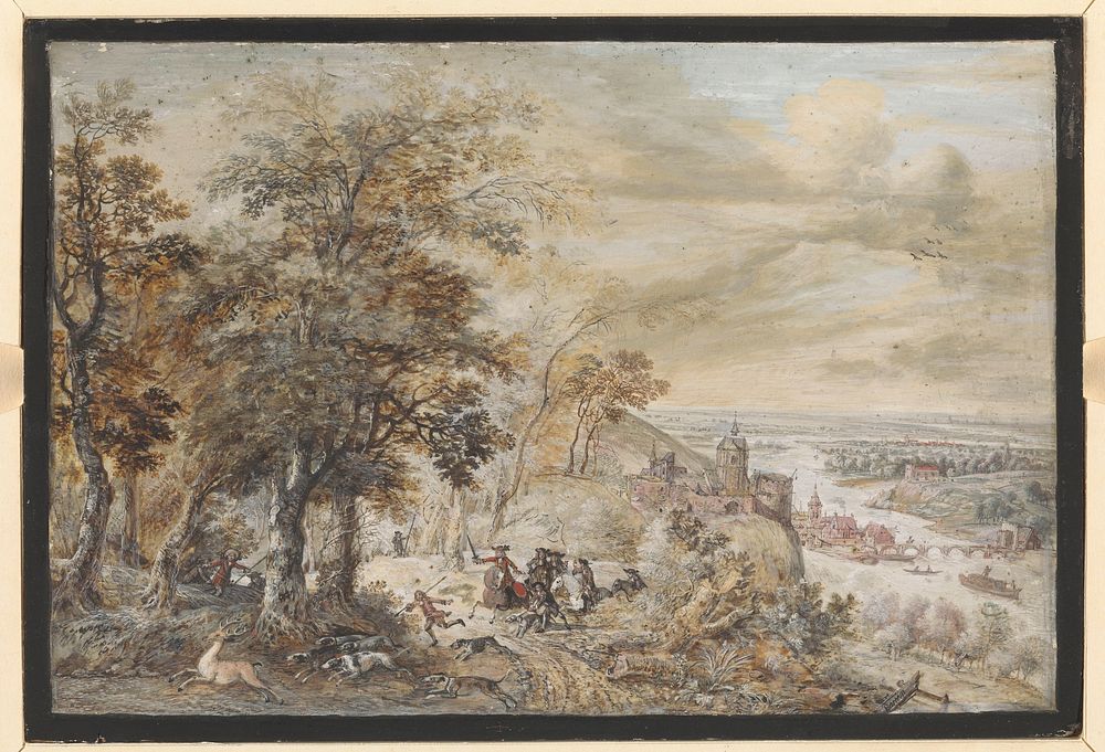 Vorstelijke jachtpartij (1646 - 1684) by Gerrit Battem