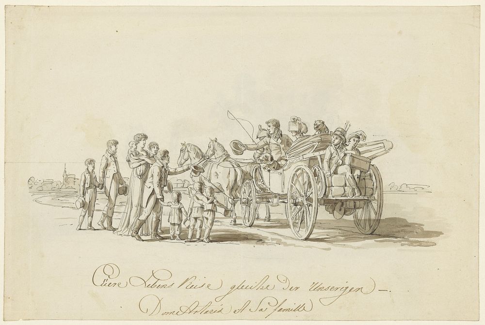 Huwelijkswens van Domenico Artaria en zijn familie (1785 - 1842) by Domenico Artaria