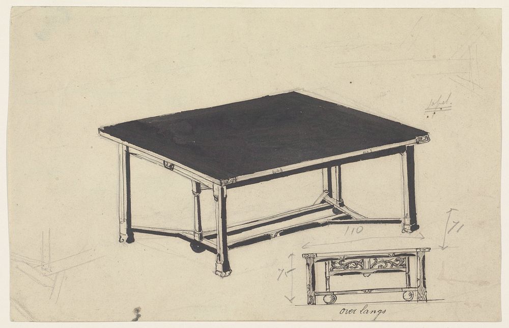 Ontwerpen voor een tafel (1874 - 1945) by Carel Adolph Lion Cachet