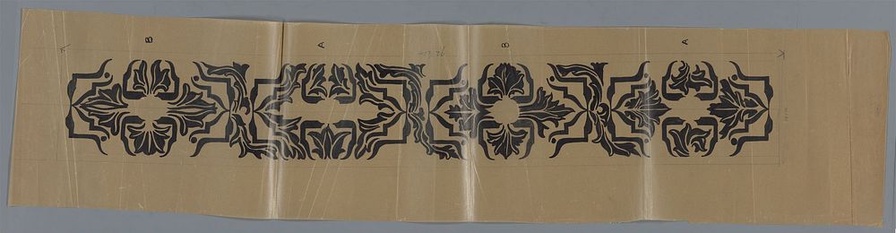 Ontwerp voor een decoratief paneel, met gestileerde bloemen (1874 - 1945) by Carel Adolph Lion Cachet