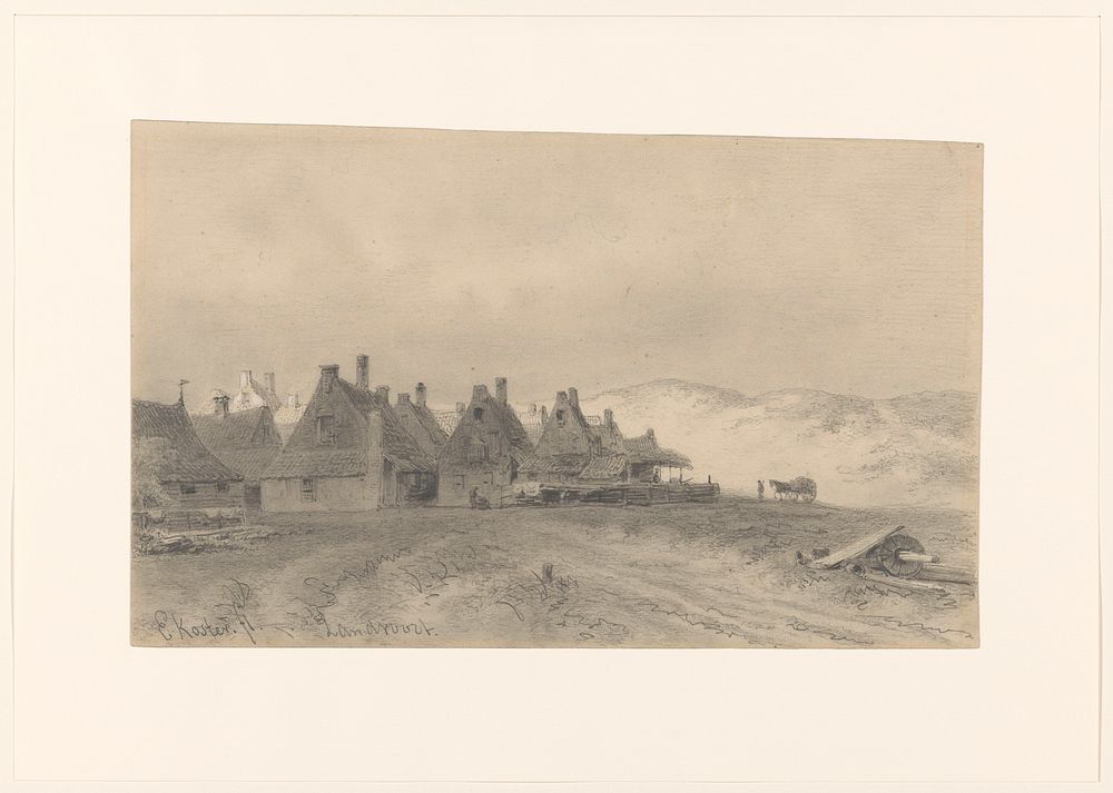 Vissershuizen te Zandvoort (1827 - 1892) by Everhardus Koster