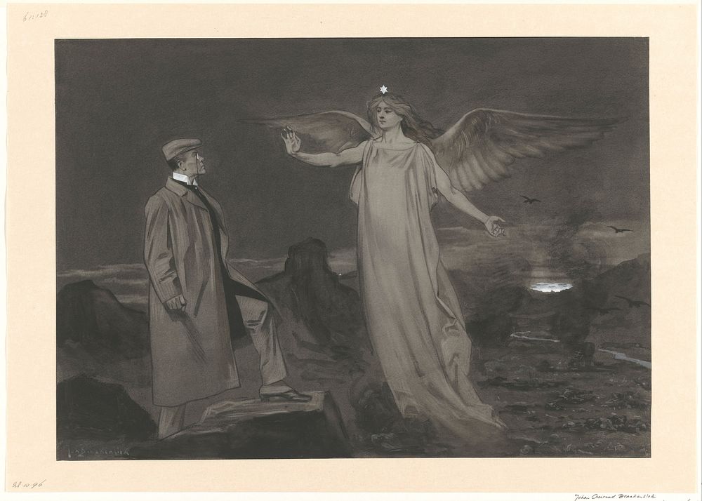 Chamberlain en de Vredesengel (1868 - 1940) by Johan Braakensiek