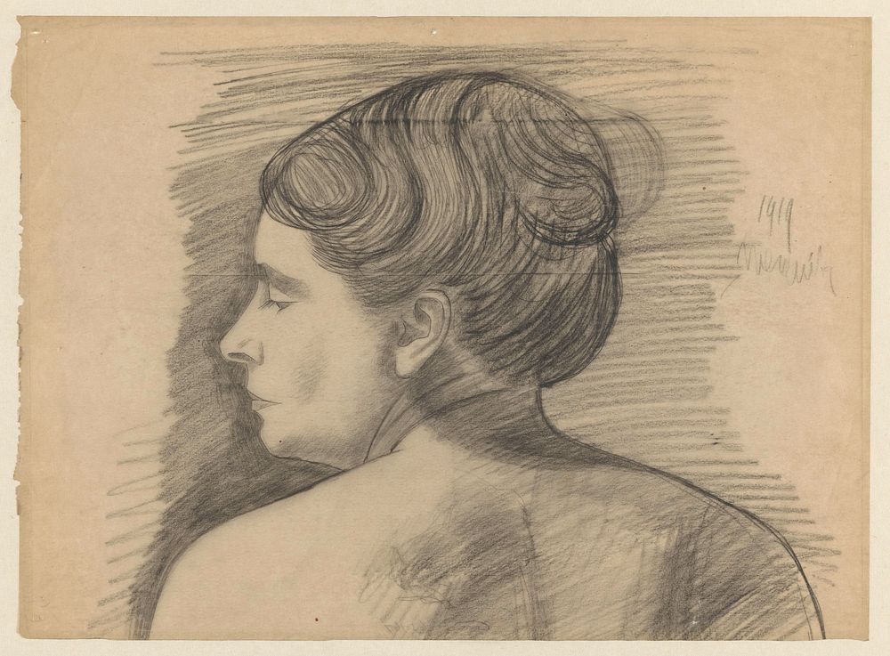 Studie van een vrouw, rugfiguur (1919) by Samuel Jessurun de Mesquita
