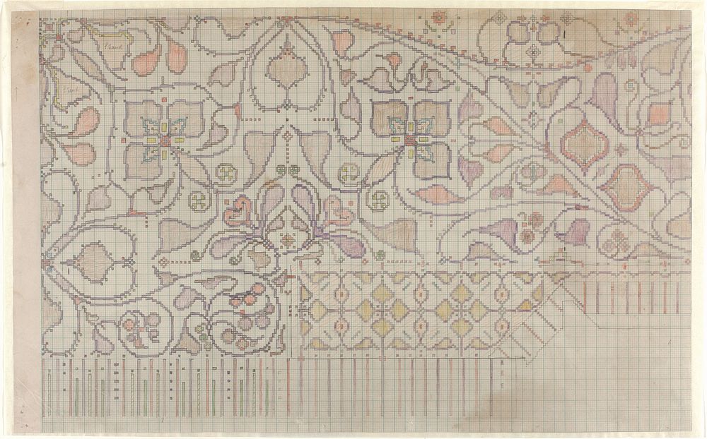 Ontwerp voor een tapijt in Het Uiltje (1876 - 1951) by Theo Nieuwenhuis
