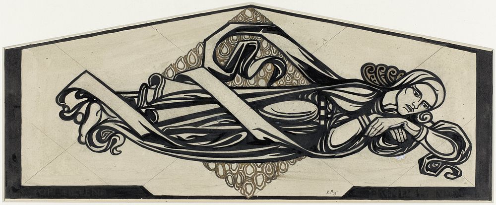 Liggende figuur voor een ornamentale ruit (1915) by Richard Nicolaüs Roland Holst