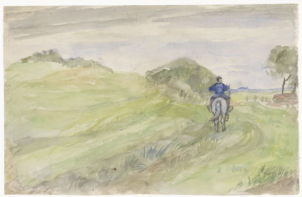 Ruiter op een landweg (1834 - 1911) by Jozef Israëls