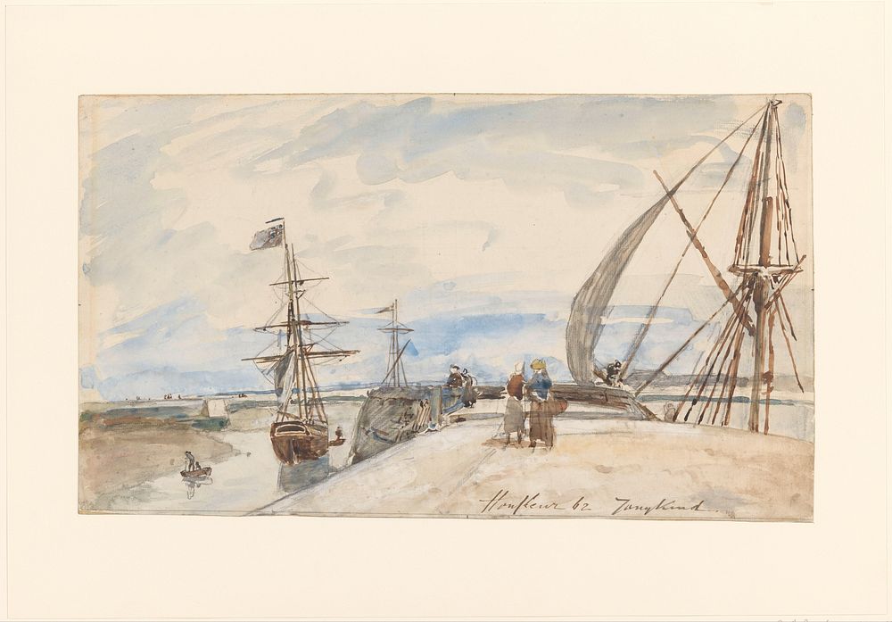 Aanlegsteiger te Honfleur (1862) by Johan Barthold Jongkind