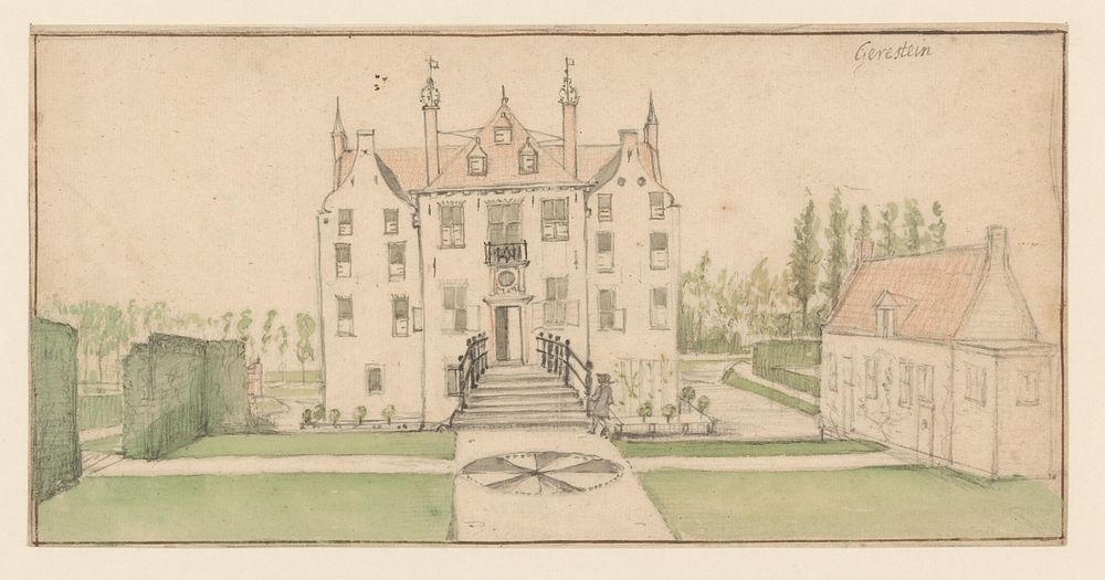 Gezicht op kasteel Geerestein bij Woudenberg (1800 - 1899) by anonymous