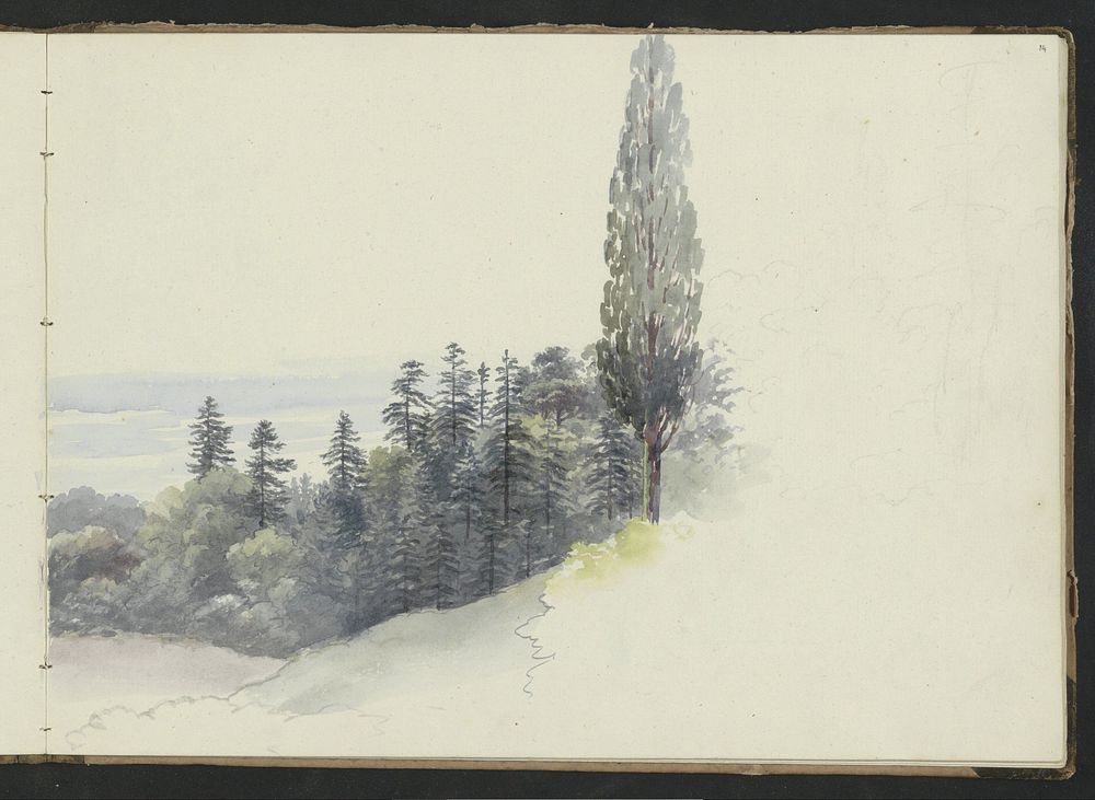Berglandschap met een meer en bomen (c. 1808 - c. 1857) by Abraham Teerlink