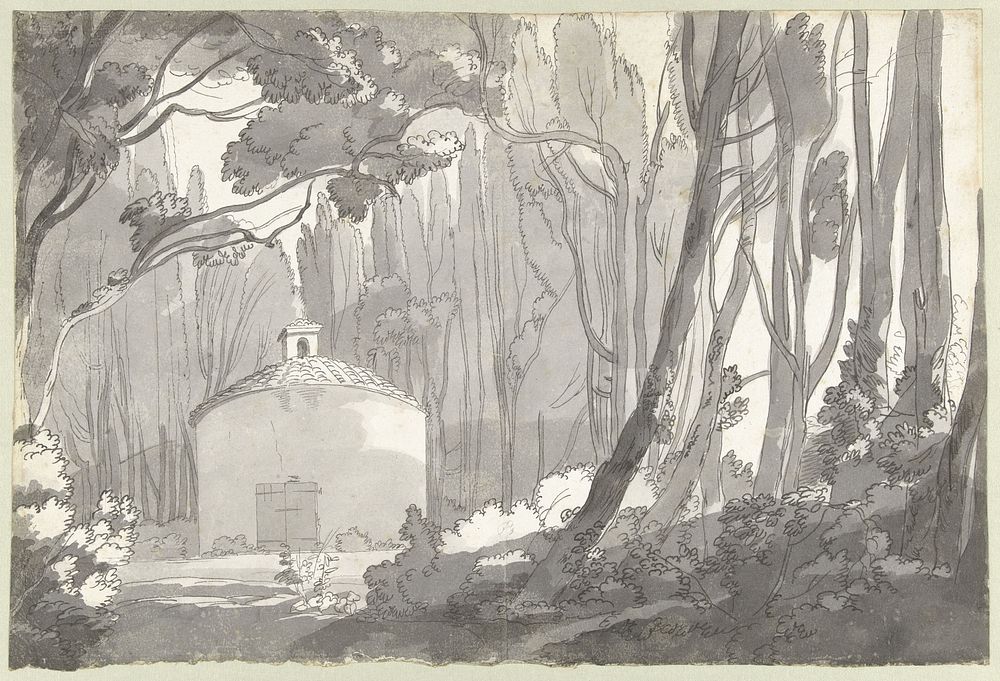 In het park van de Villa Mondragone in Frascati (1781) by Francis Towne