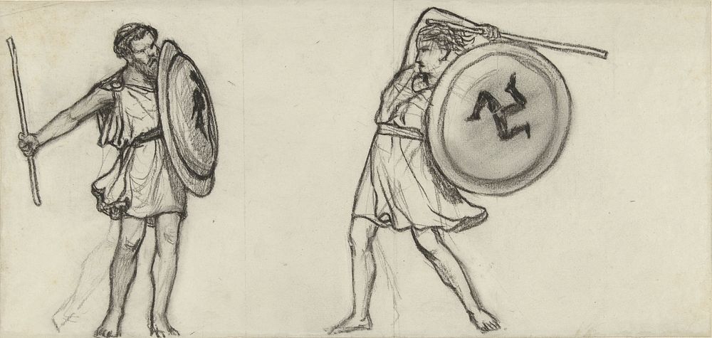 Twee strijdende gymnasiasten (1846 - 1912) by Lourens Alma Tadema