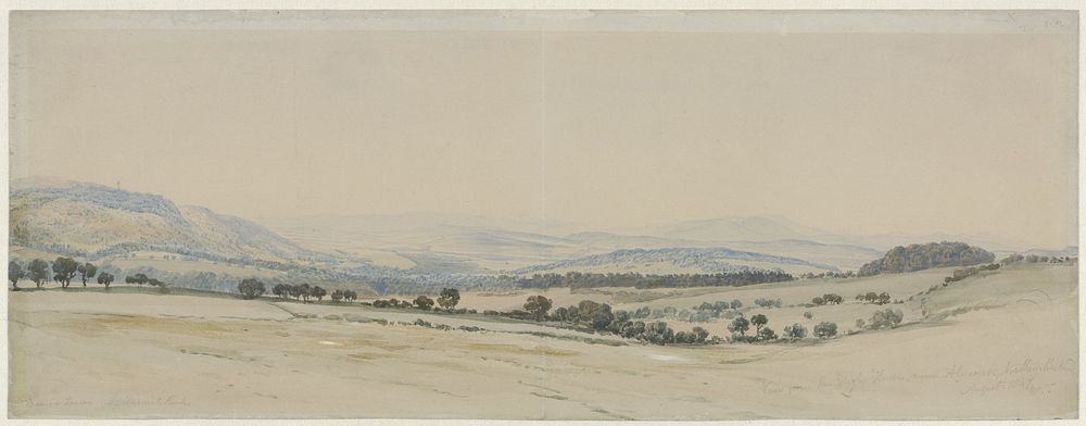 Heuvellandschap in Northumberland (1847) by William Turner of Oxford