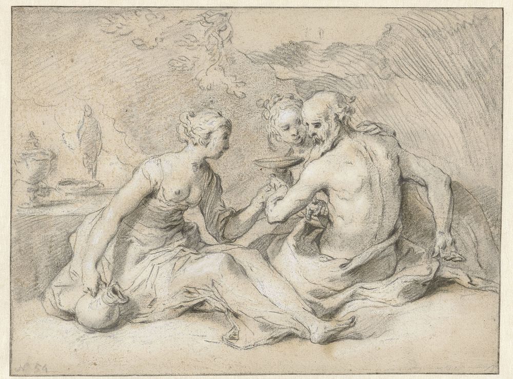 Lot en zijn dochters (1640 - 1651) by Abraham Bloemaert